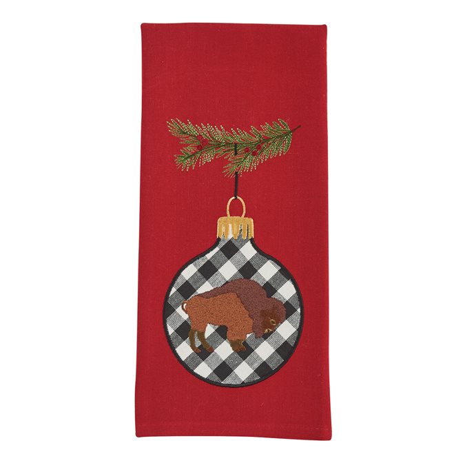 Bison Ornament Embroidered Dishtowel Thumbnail