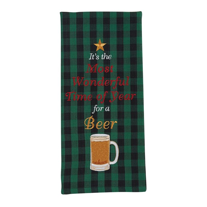 Time For A Beer Embroidered Dishtowel Thumbnail