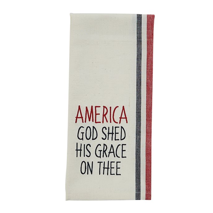 America God Shed His Grace Embroidered Dishtowel Thumbnail