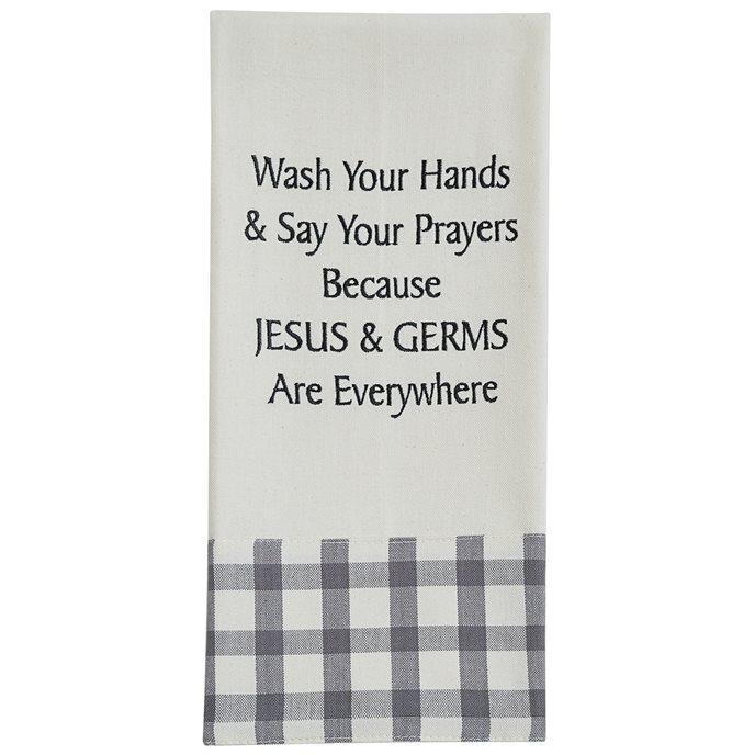 Jesus And Germs Embroidered Dishtowel Thumbnail