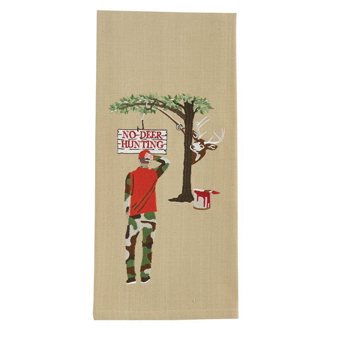 No Deer Hunting Embroidered Dishtowel Thumbnail