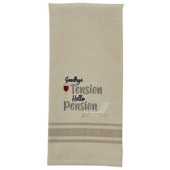 Goodbye Tension Embroidered Dishtowel Thumbnail