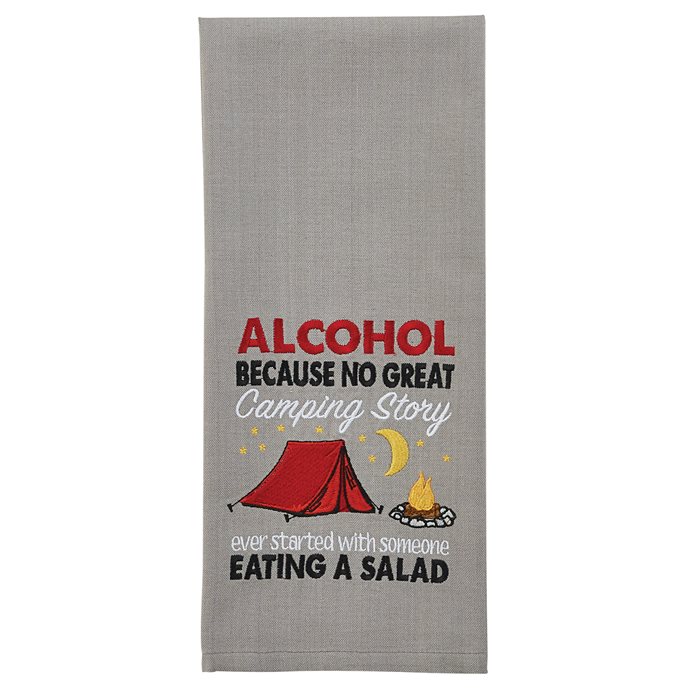 No Great Camping Story Embroidered Dishtowel Thumbnail