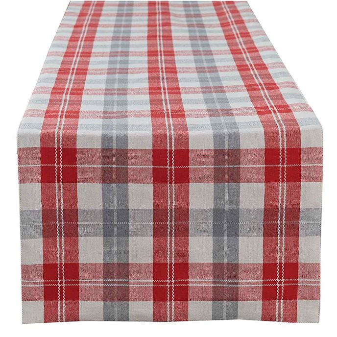 Alpine Plaid Table Runner Red 15X72 Thumbnail