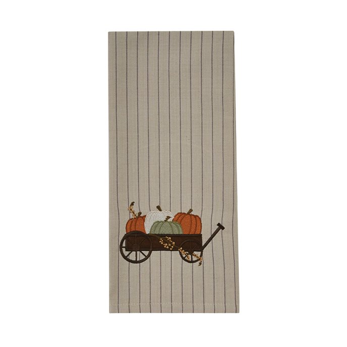 Pumpkin Cart Embroidered Dishtowel Thumbnail