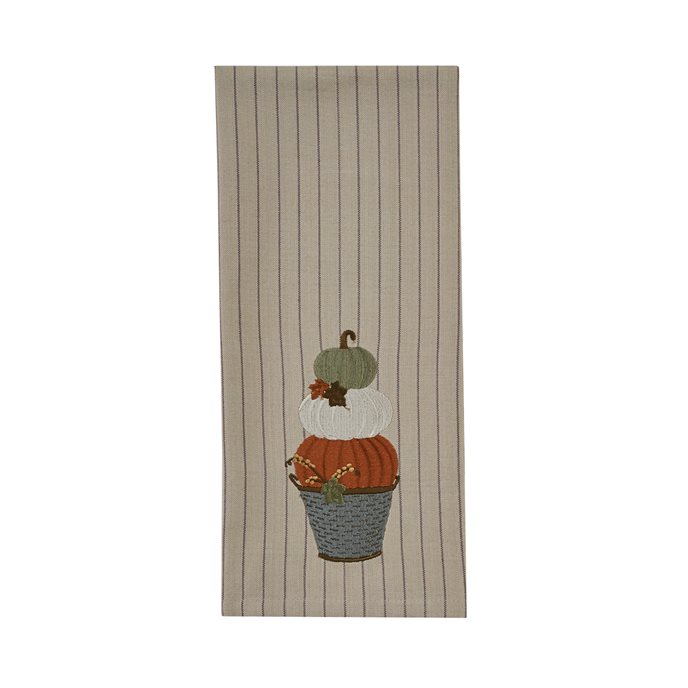 Stacked Pumpkins Embroidered Dishtowel Thumbnail