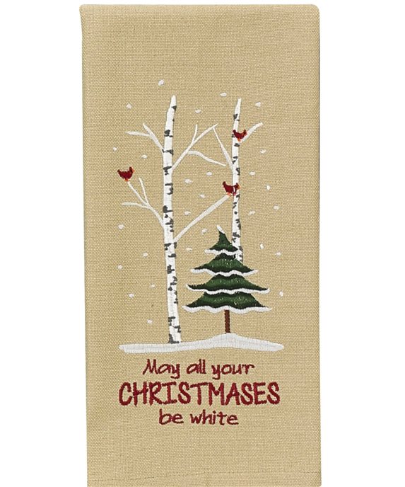 May All Christmasbe White Dishtowel Thumbnail