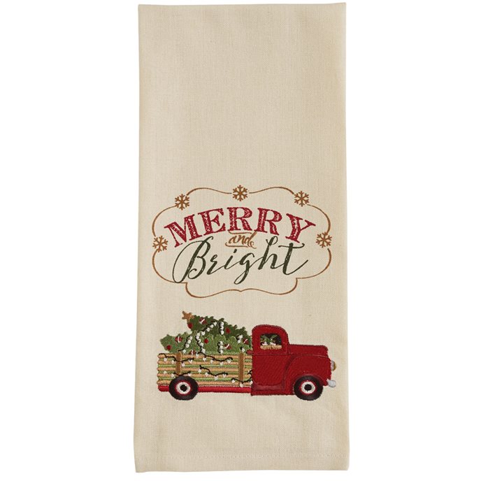 Merry And Bright Truck Emb Dishtowel Thumbnail