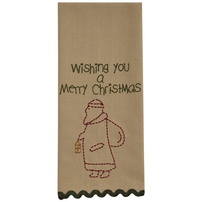 Santa Embroidered Dishtowel Thumbnail