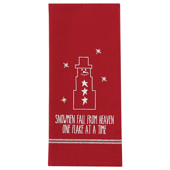 Snowmen Fall From Heaven Embroidered Dishtowel Thumbnail