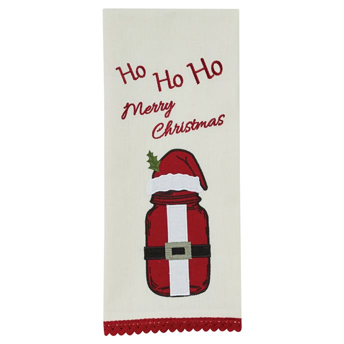 Ho Ho Ho Merry Christmas Applique Dishtowel Thumbnail