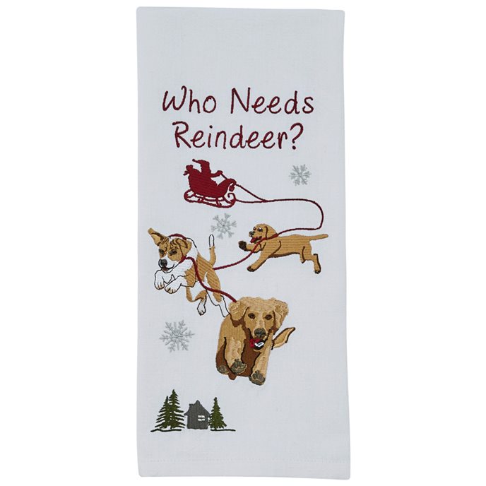 Who Needs Reindeer Dishtowel Thumbnail