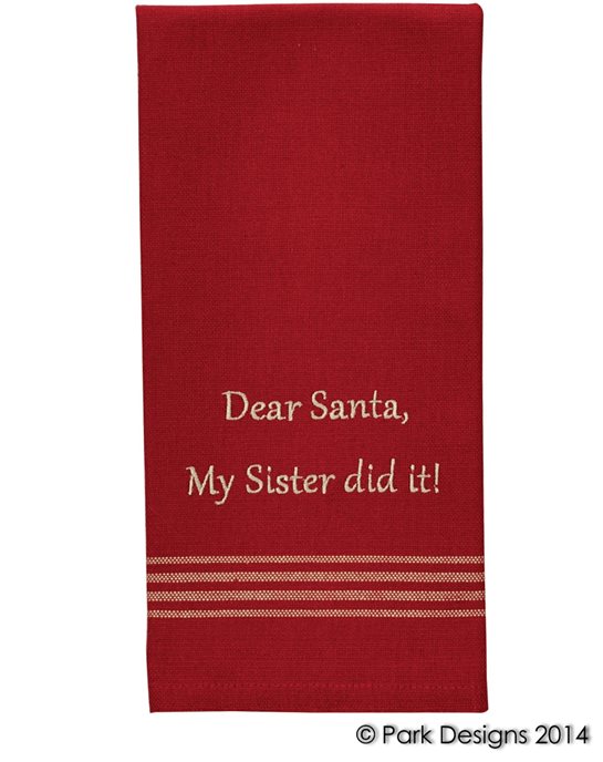 Dear Santa, Sister Did It Dishtowel Thumbnail