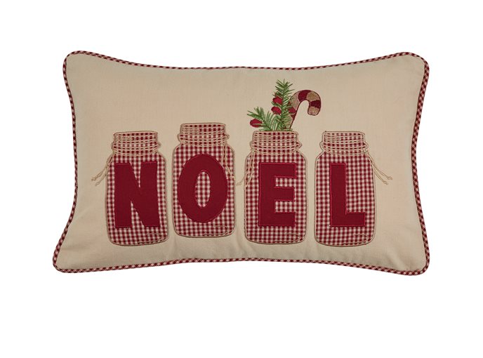 Noel Jar Applique Pillow 20X12-Cover Thumbnail