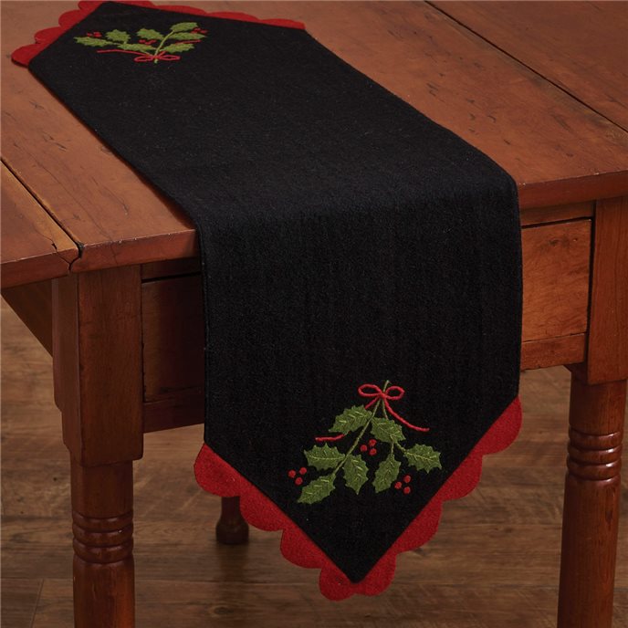 Yuletide Holly Felt Table Runner 10X35 Thumbnail