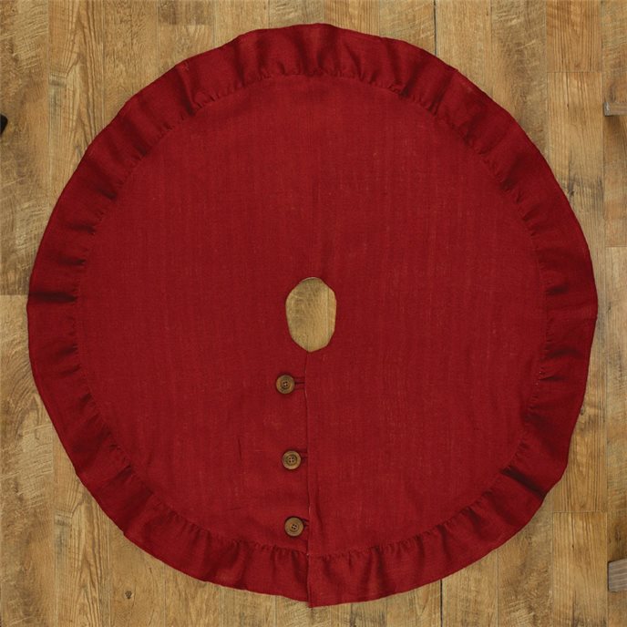 Jute Burlap Tree Skirt 60" Red Thumbnail