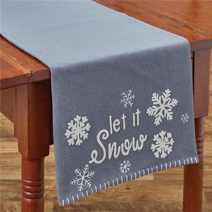 Let It Snow Felt Table Runner 14X42 Thumbnail