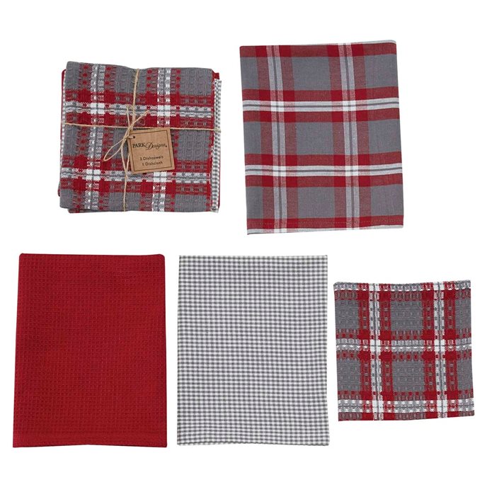 Farmhouse Holiday 3 Dishtowel/1 Dishcloth Set Thumbnail