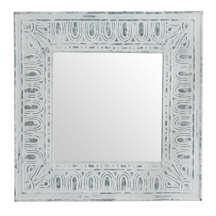 Tile Mirror Distressed Cream Thumbnail