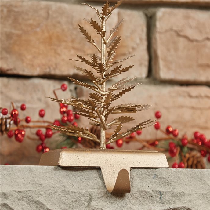 Gold Metal Tree Stocking Hanger Thumbnail