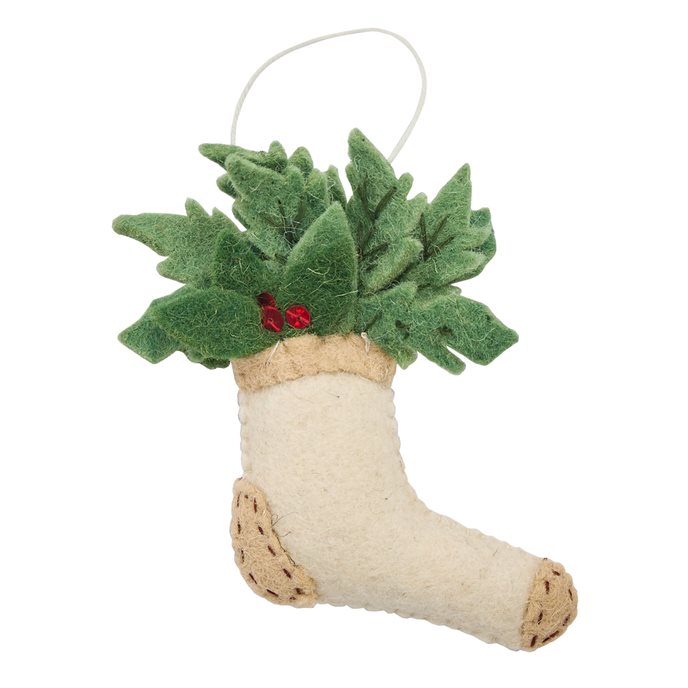 White Socks Felt Ornament Thumbnail