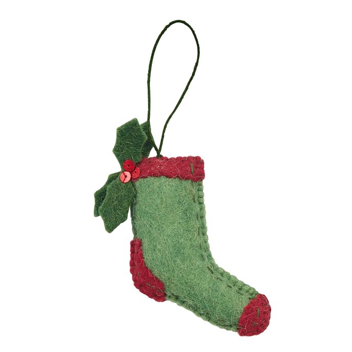 Green Socks Felt Ornament Thumbnail