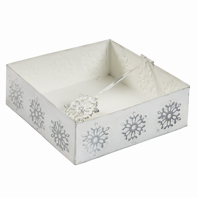 Snowflake Pressed Tin Beverage Napkin Holder Thumbnail