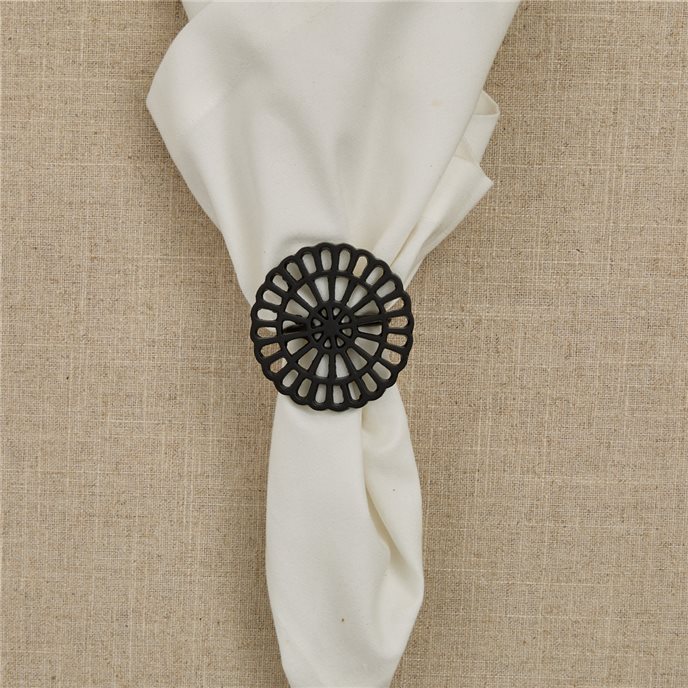 Black Medallion Napkin Ring Thumbnail