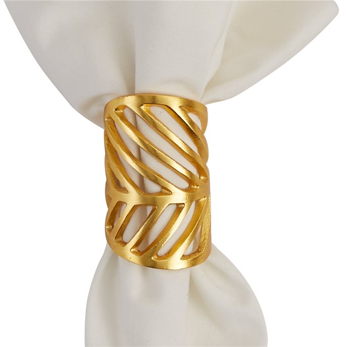 Jungle Leaf Gold Napkin Ring Thumbnail