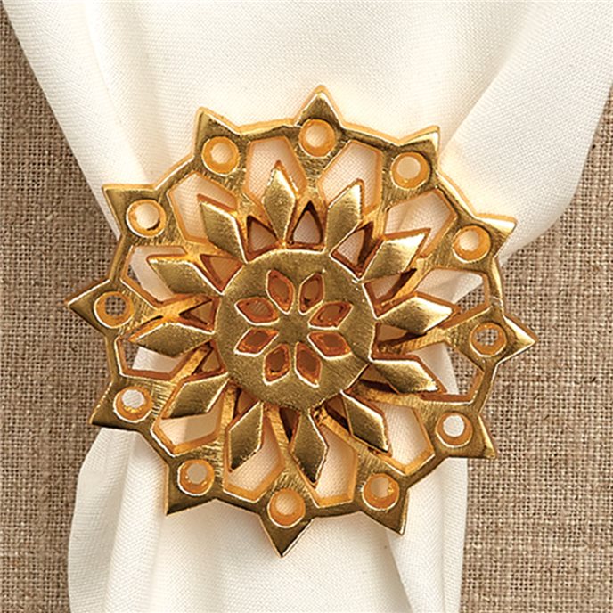 Gold Snowflake Napkin Ring Thumbnail