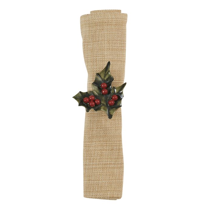 Holly And Berry Napkin Ring Thumbnail