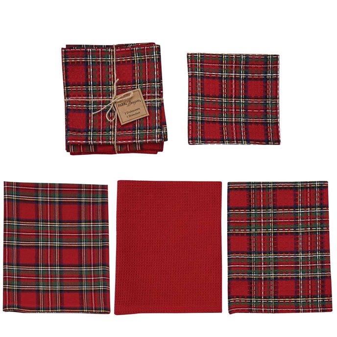 Regal Tartan 3 Dishtowel/1 Dishcloth Set Thumbnail