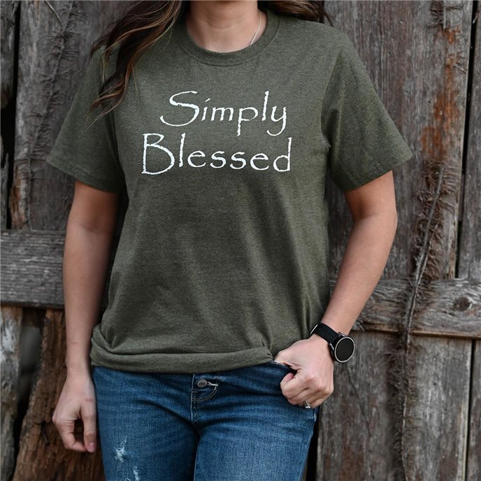 Simply Blessed T-Shirt, Military Melange, Medium Thumbnail