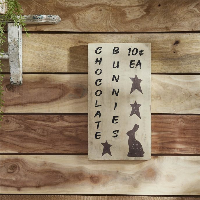 Chocolate Bunnies Wooden Sign 15x8 Thumbnail