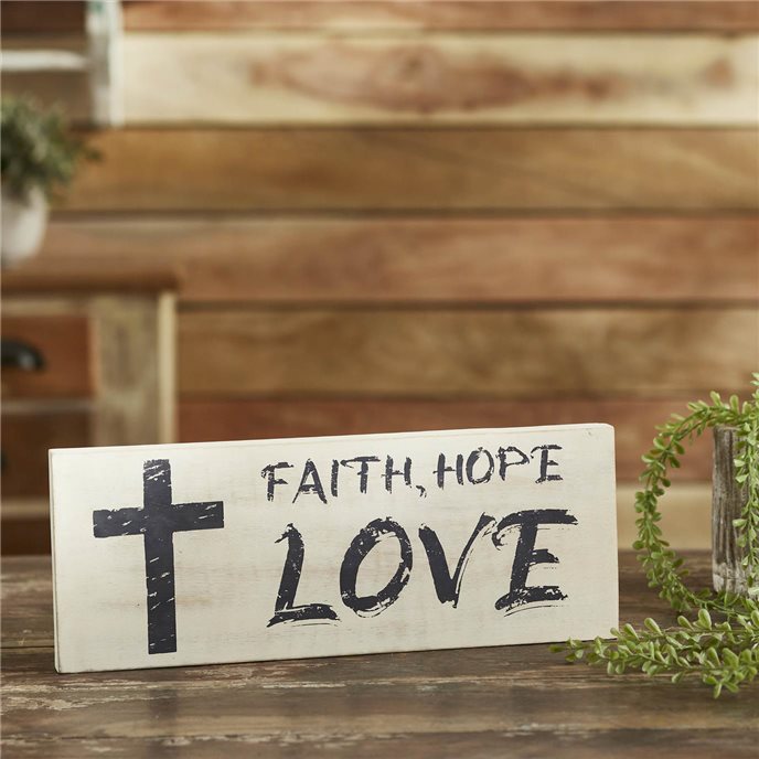 Faith Hope Love Wooden Sign 5.5x14.5 Thumbnail