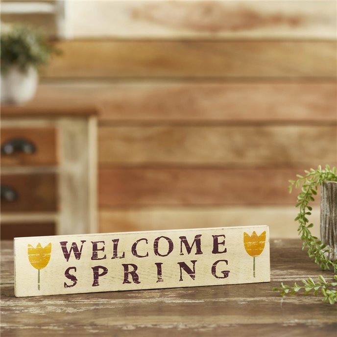 Welcome Spring Wooden Sign 3x14 Thumbnail