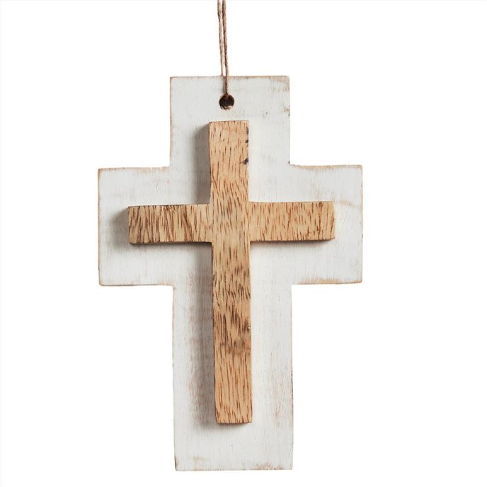 Wooden Cross Hanging Ornament 6x4 Thumbnail