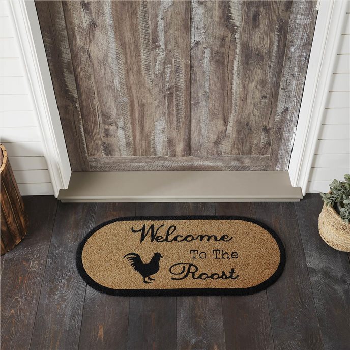 Down Home Welcome to the Roost Coir Rug Oval 17x36 Thumbnail