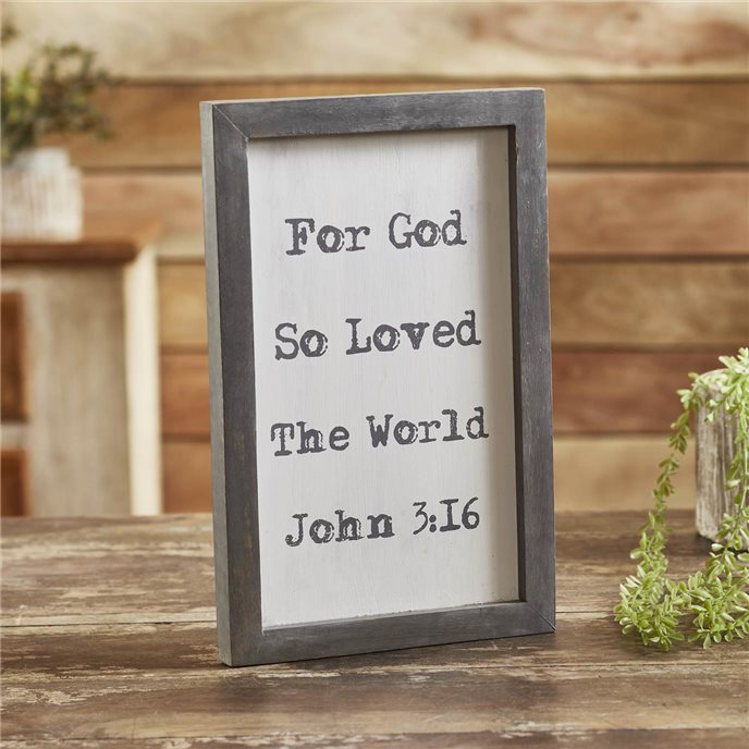 John 3:16 Wooden Shadow Box Frame 14x9x1 Thumbnail