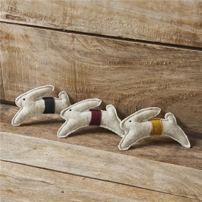 Spring In Bloom Primitive Leaping Bunny Bowl Filler Set of 3 3.6x5.5 Thumbnail