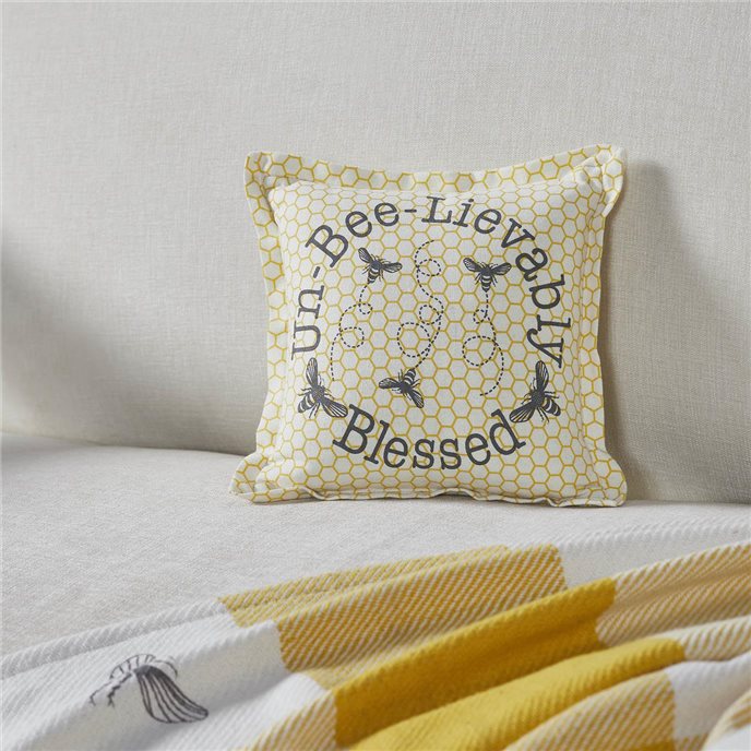 Buzzy Bees Un-Bee-Lievably Blessed Pillow 9x9 Thumbnail