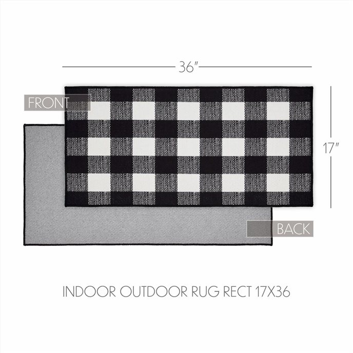 Annie Buffalo Check Black Polyester Rug Rect 17x36 Thumbnail