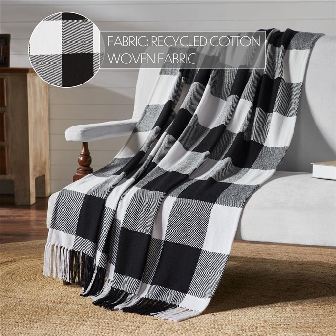 Annie Buffalo Check Black Woven Throw 50x60 Thumbnail