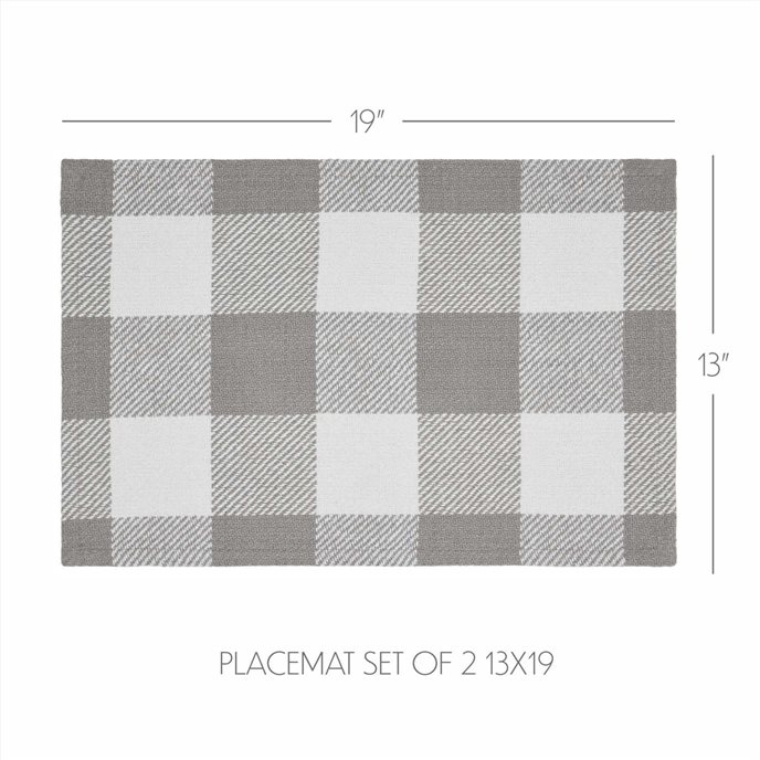 Annie Buffalo Check Grey Placemat Set of 2 13x19 Thumbnail