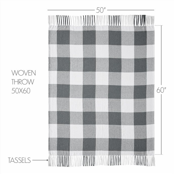 Annie Buffalo Check Grey Woven Throw 50x60 Thumbnail