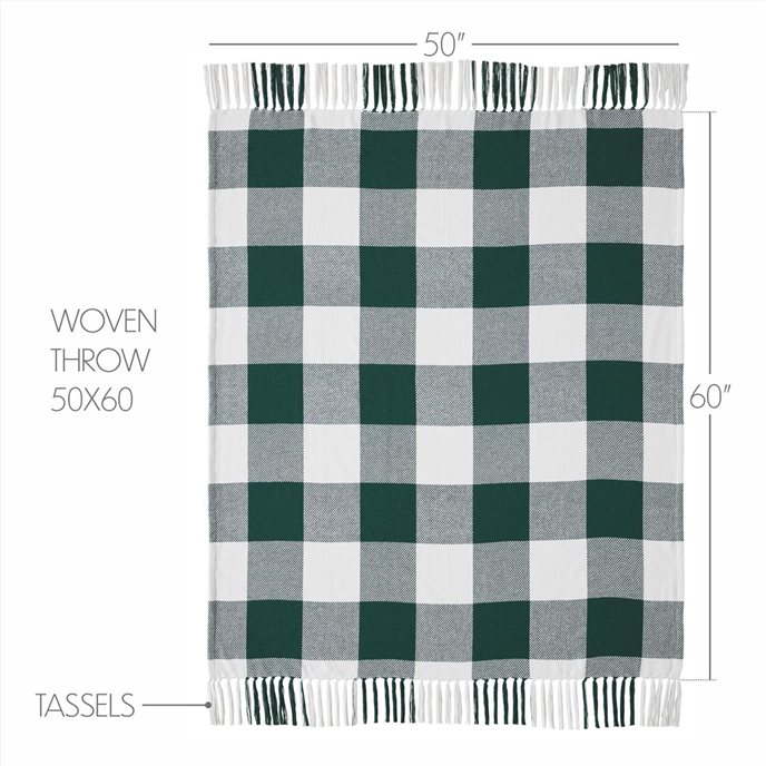 Annie Buffalo Check Hunter Green Woven Throw 50x60 Thumbnail