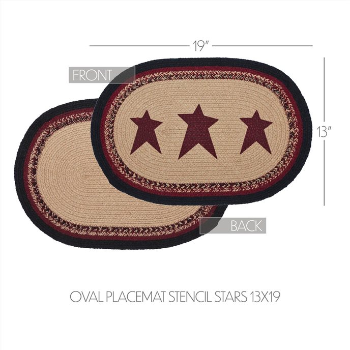 Connell Oval Placemat Stencil Stars 13x19 Thumbnail