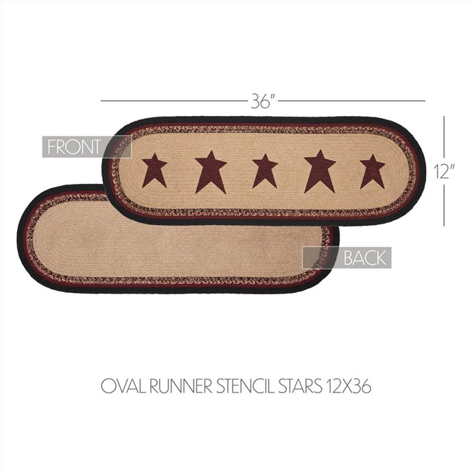 Connell Oval Runner Stencil Stars 12x36 Thumbnail