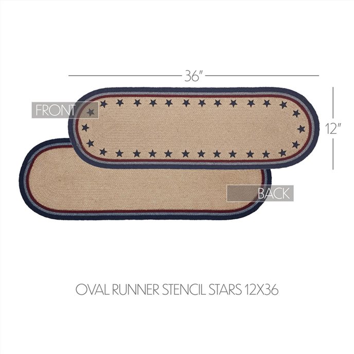 My Country Oval Runner Stencil Stars 12x36 Thumbnail