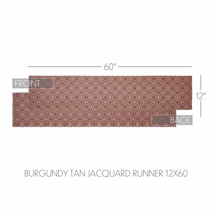 Custom House Burgundy Tan Jacquard Runner 12x60 Thumbnail